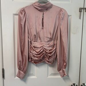 White House Black Market Blush Ruched Blouse
